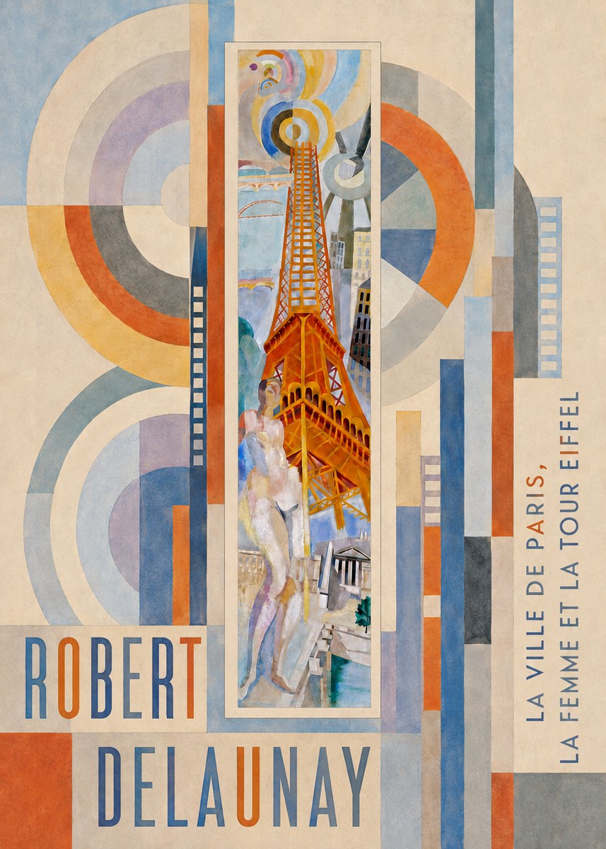 Robert Delaunay La Ville De Paris, La Femme Et La Tour Eiffel No5 - Juliste