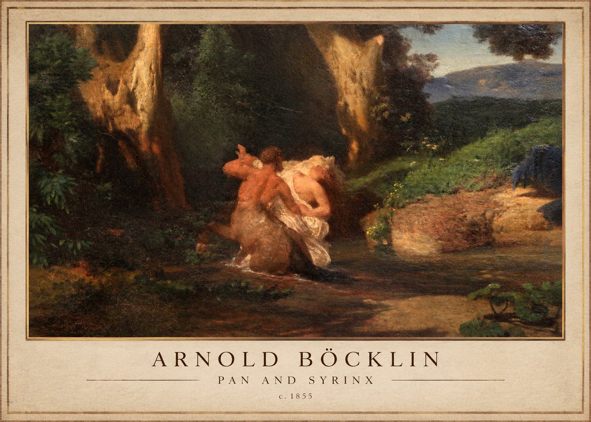 Arnold Böcklin Pan and Syrinx No1 - Juliste
