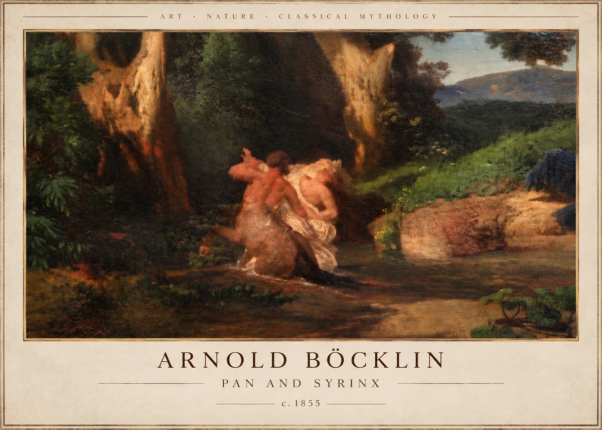 Arnold Böcklin Pan and Syrinx No4 - Juliste