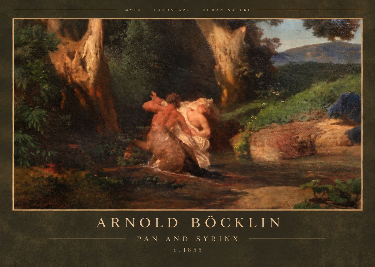 Arnold Böcklin Pan and Syrinx No5 - Juliste