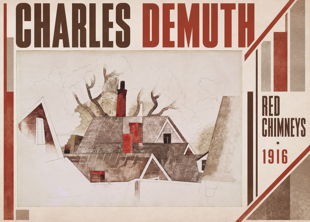 Charles Demuth Red Chimneys No4 - Juliste