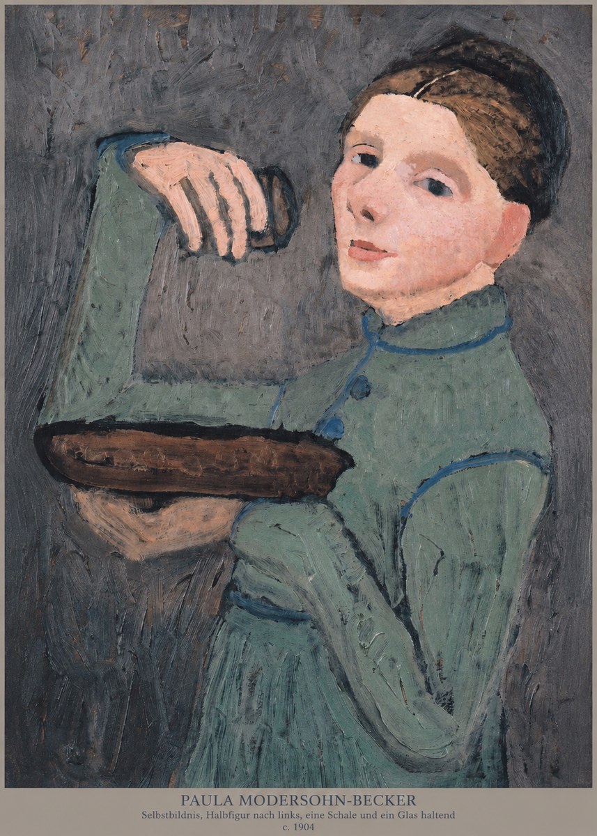 Paula Modersohn-Becker Selbstbildnis, Halbfigur Nach Links, Eine Schale Und Ein Glas Haltend No6 - Juliste