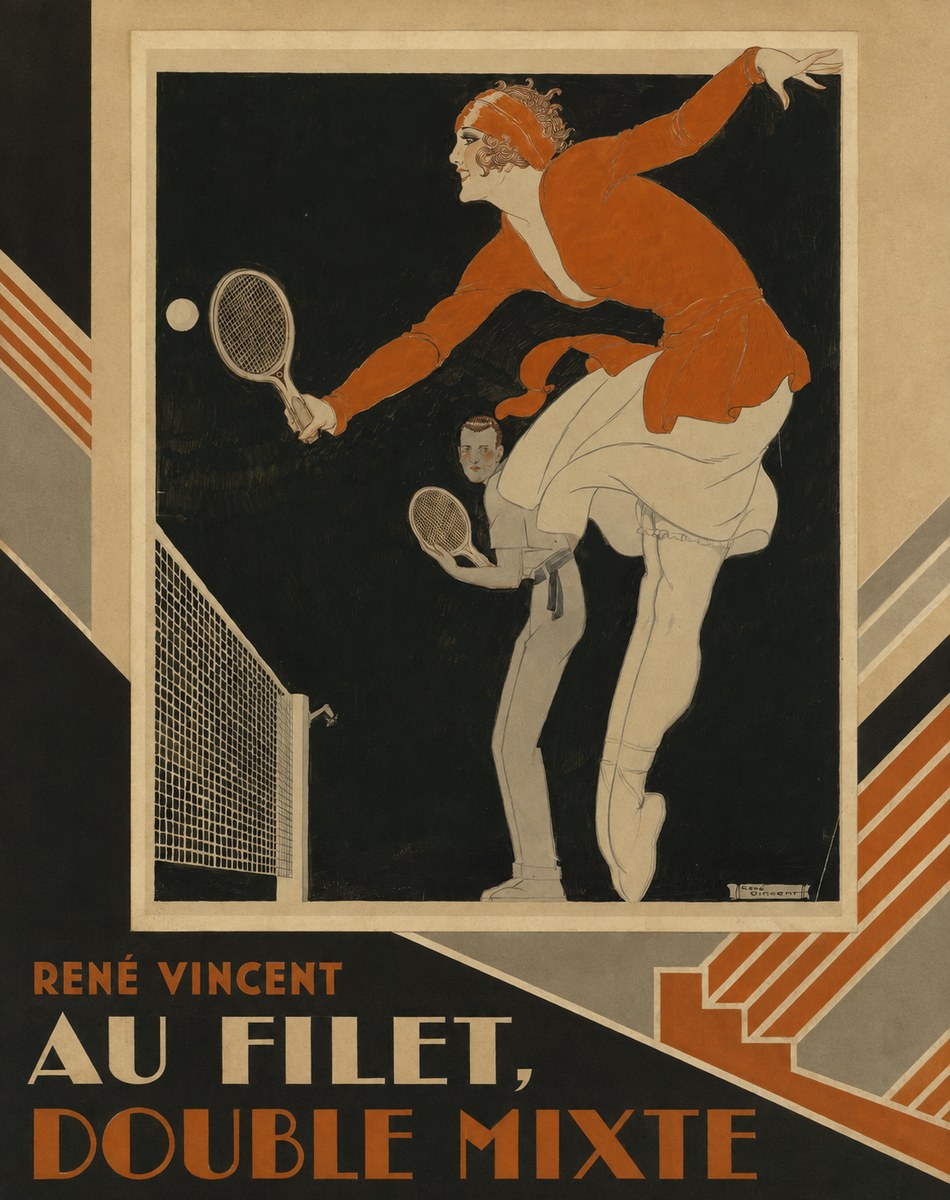 René Vincent Au Filet, Double Mixte No2 - Juliste
