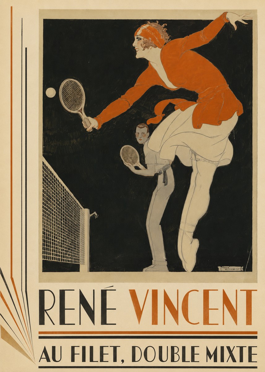 René Vincent Au Filet, Double Mixte No4 - Juliste