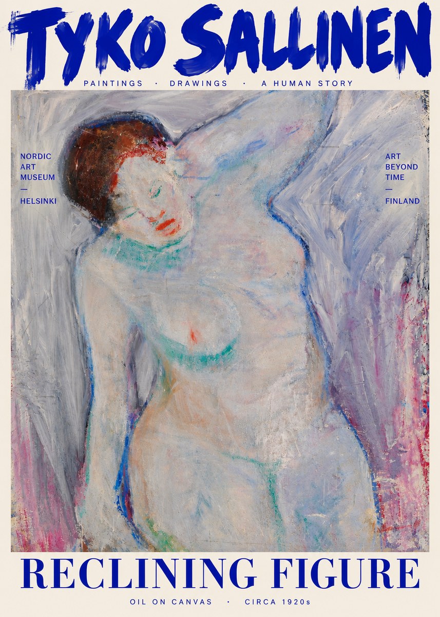 Tyko Sallinen Reclining Figure No3 - Juliste