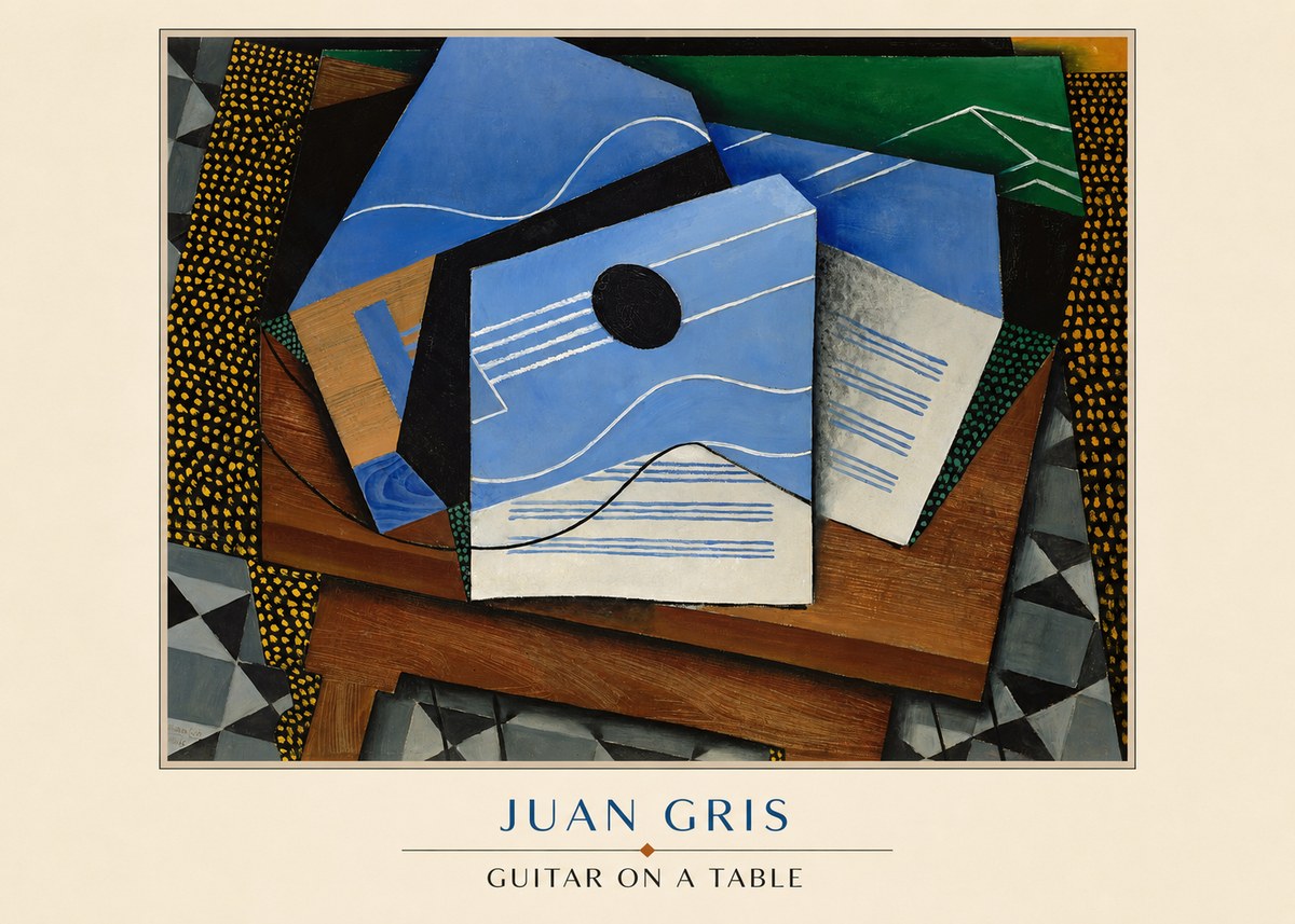Juan Gris Guitar on a Table No3 - Juliste