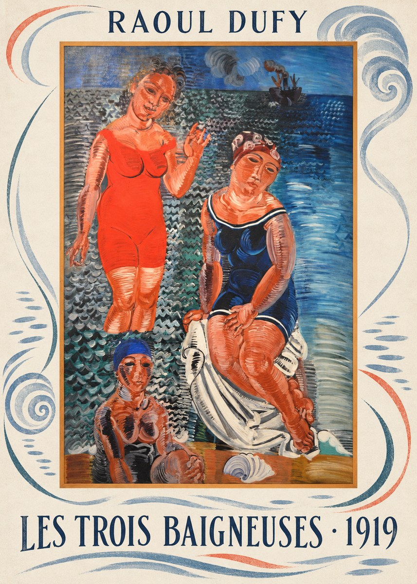 Raoul Dufy Les Trois Baigneuses No6 - Juliste