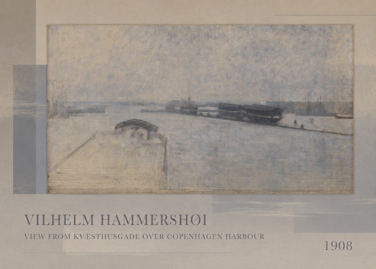 Vilhelm Hammershøi View from Kvæsthusgade over Copenhagen Harbour No5 - Juliste