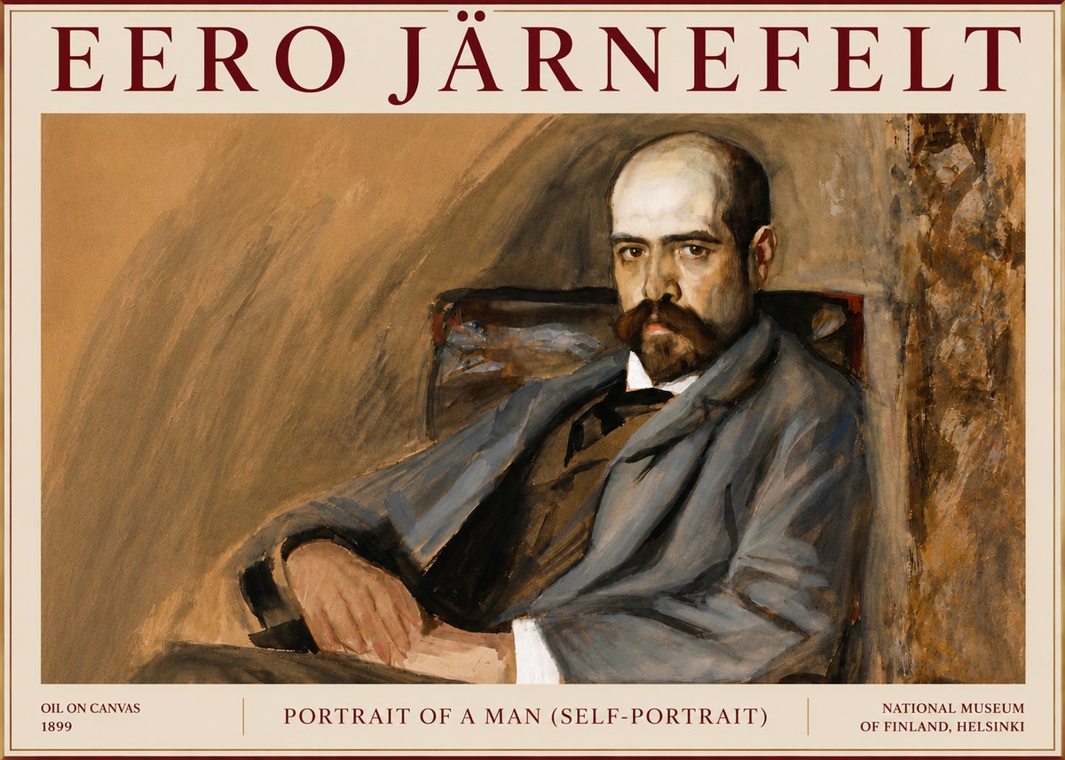 Eero Järnefelt Portrait of a Man (Self-portrait) No5 - Juliste