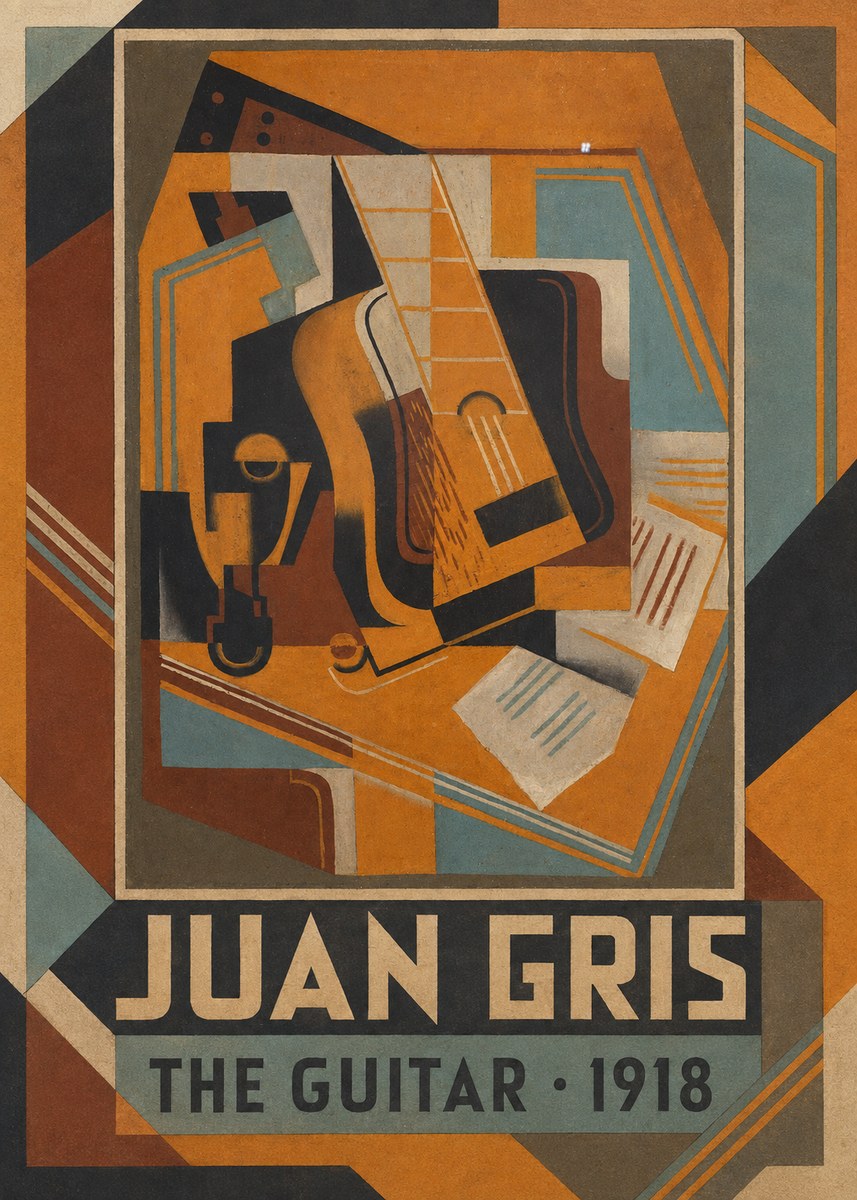 Juan Gris The Guitar No1 - Juliste
