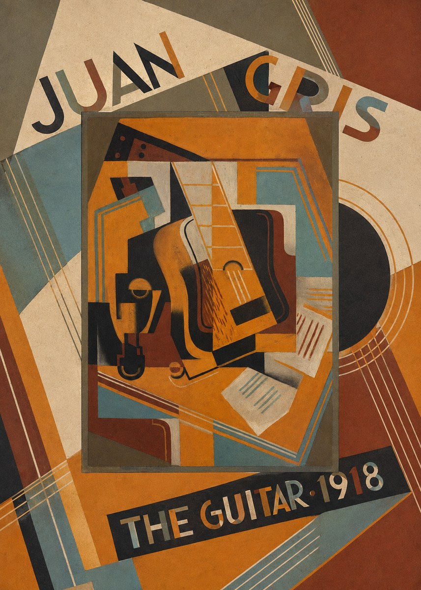 Juan Gris The Guitar No6 - Juliste