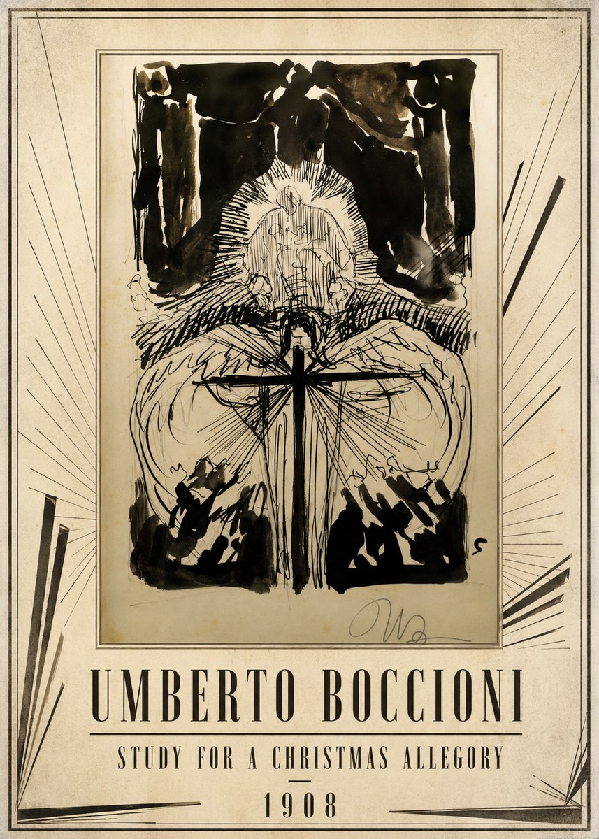 Umberto Boccioni Study for a Christmas Allegory No1 - Juliste