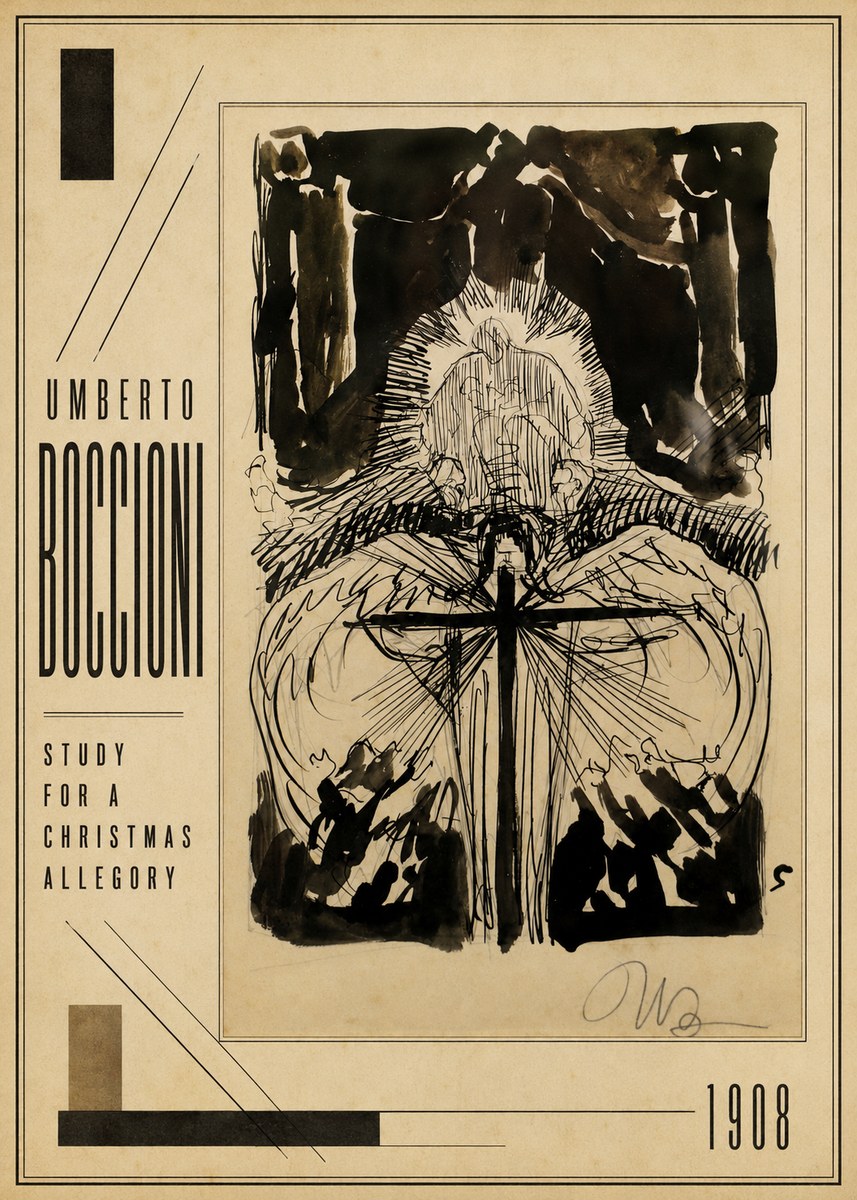 Umberto Boccioni Study for a Christmas Allegory No2 - Juliste