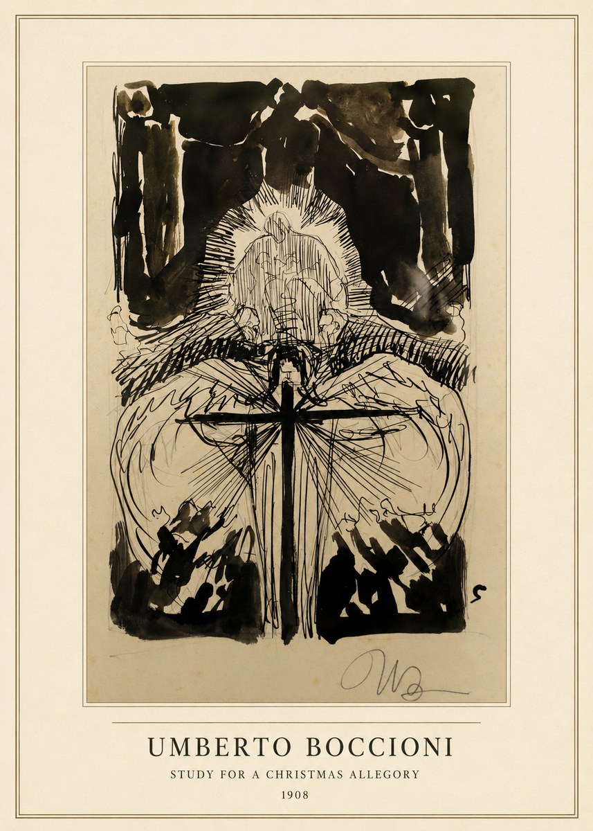 Umberto Boccioni Study for a Christmas Allegory No3 - Juliste