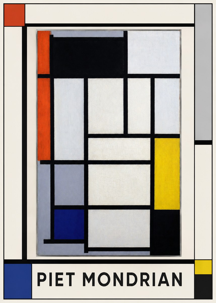 Piet Mondrian Composition with Red, Blue and Yellow No1 - Juliste