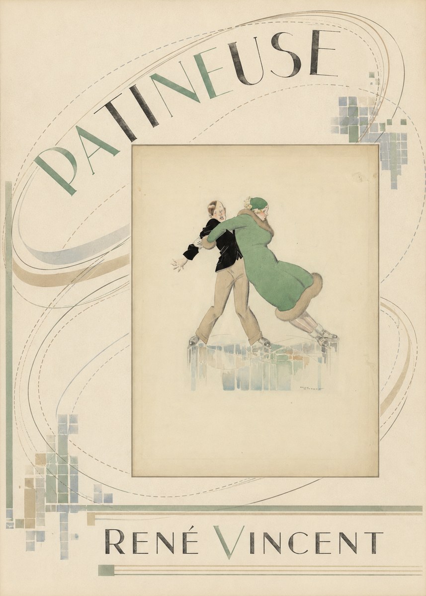 René Vincent Patineuse No6 - Juliste