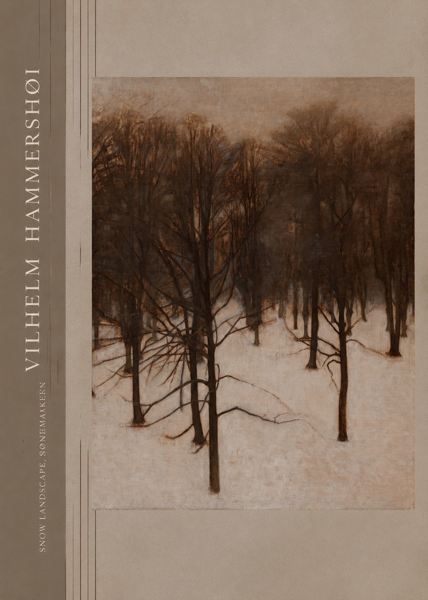 Vilhelm Hammershøi Snow Landscape, Søndermarken No2 - Juliste