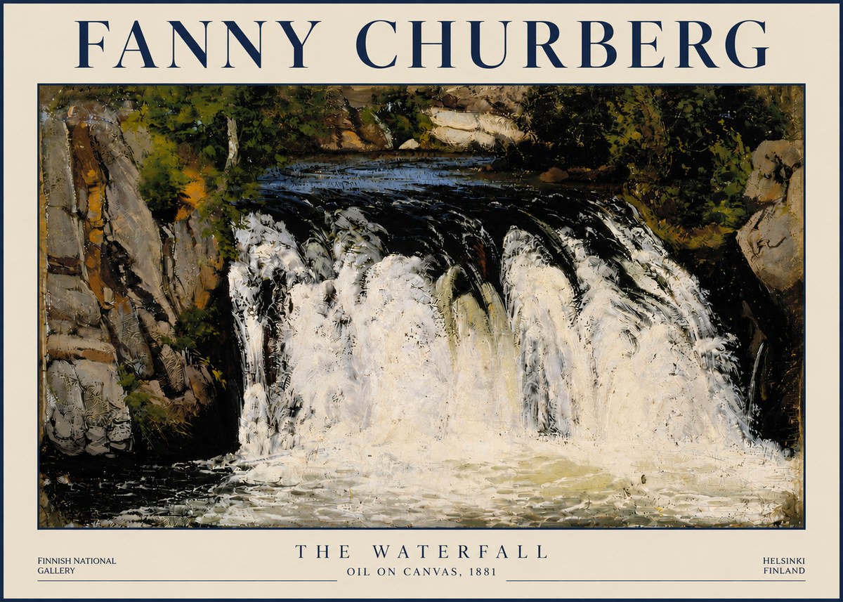 Fanny Churberg The Waterfall No3 - Juliste
