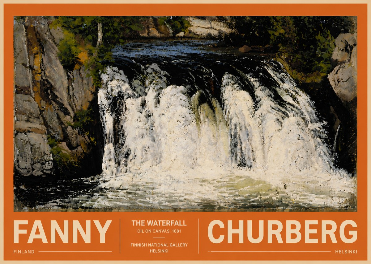 Fanny Churberg The Waterfall No5 - Juliste