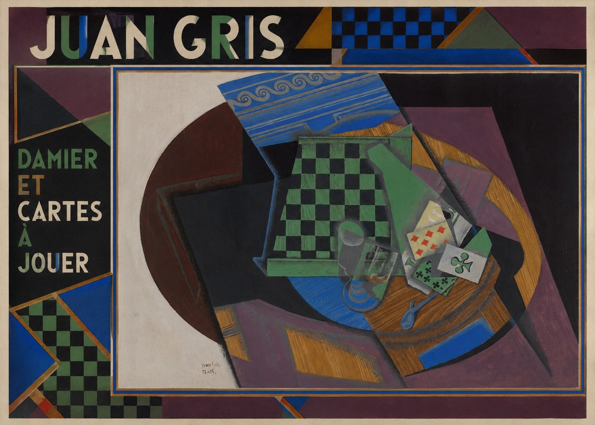 Juan Gris Damier Et Cartes À Jouer No1 - Juliste