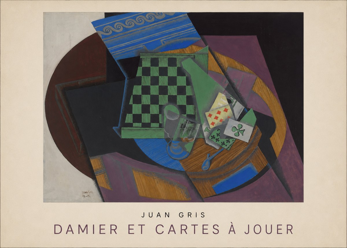 Juan Gris Damier Et Cartes À Jouer No3 - Juliste