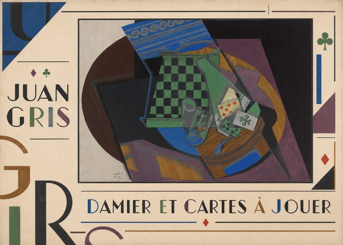 Juan Gris Damier Et Cartes À Jouer No5 - Juliste