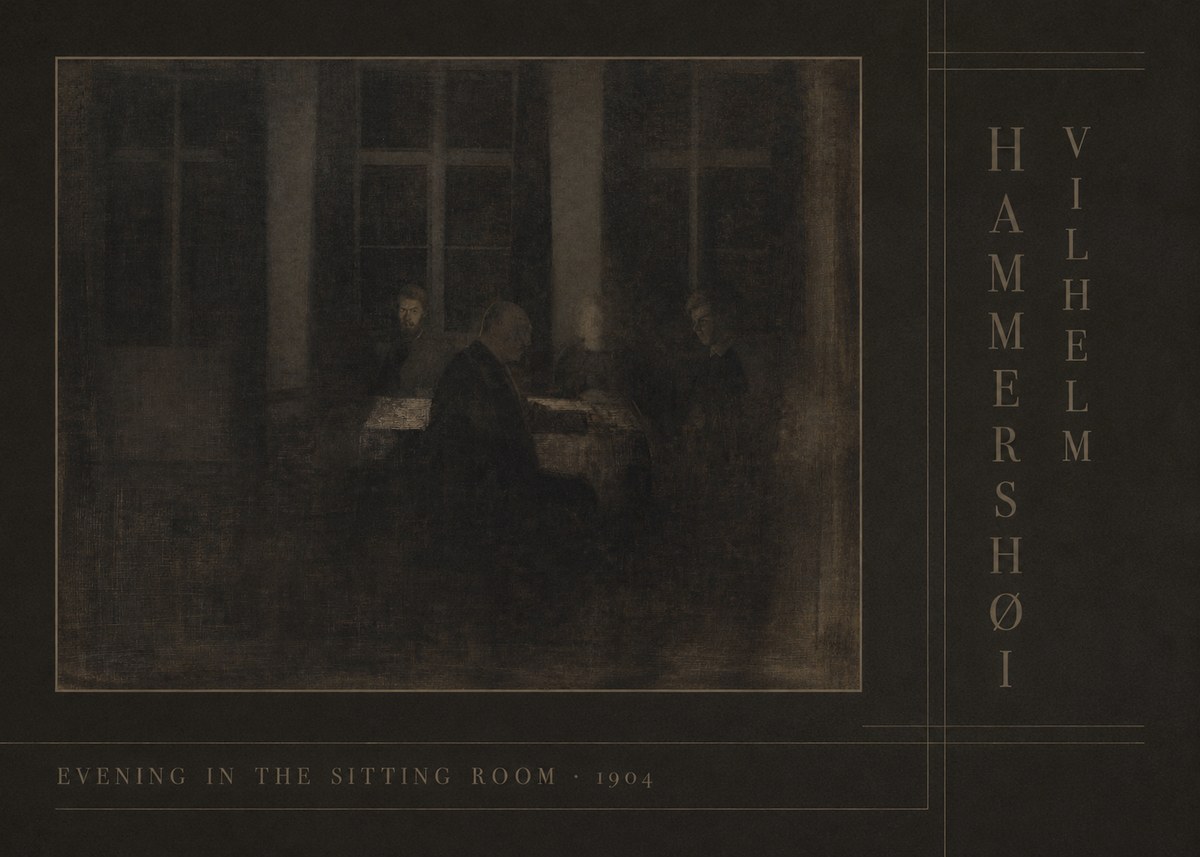 Vilhelm Hammershøi Evening in the Sitting Room No4 - Juliste