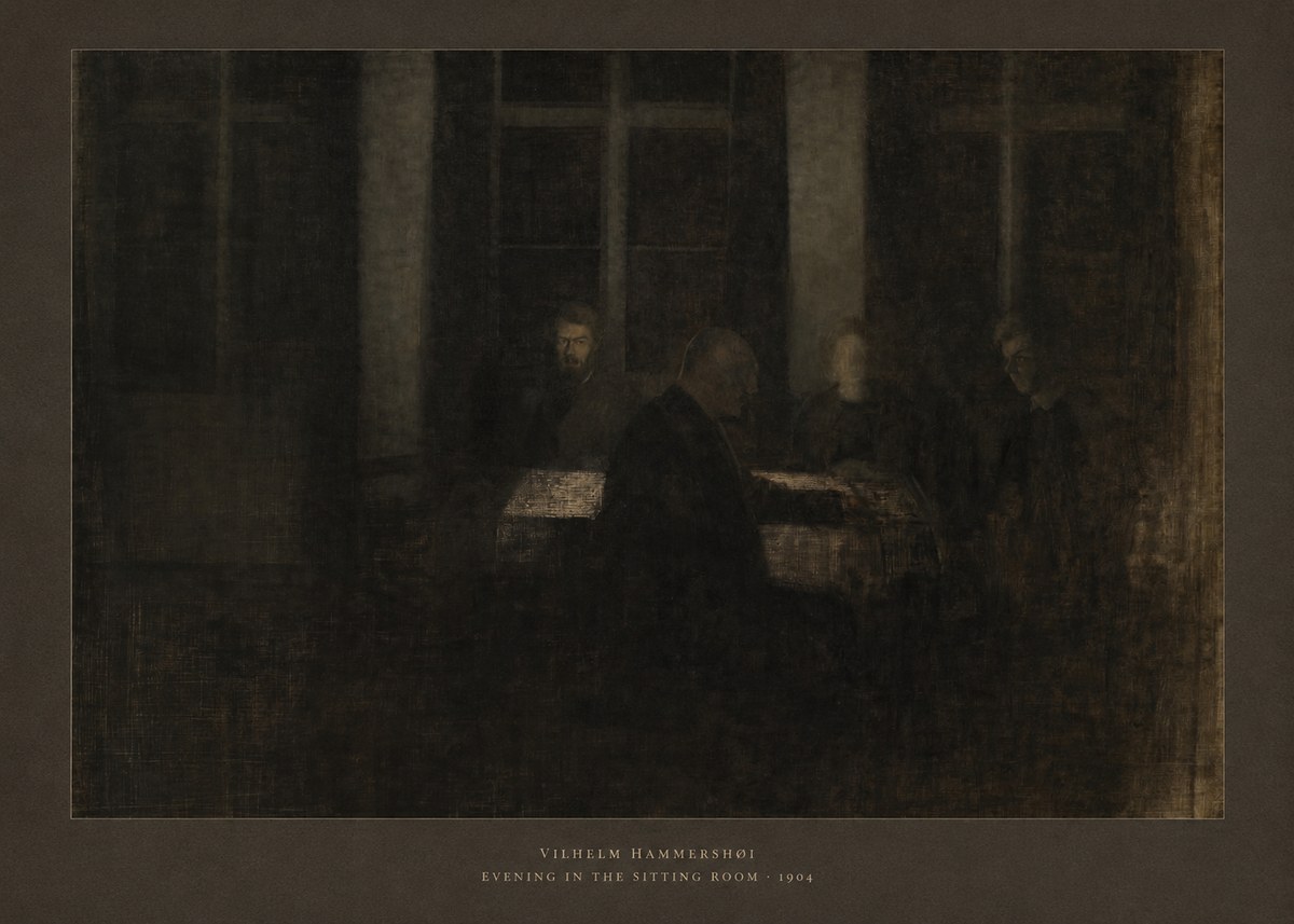 Vilhelm Hammershøi Evening in the Sitting Room No5 - Juliste