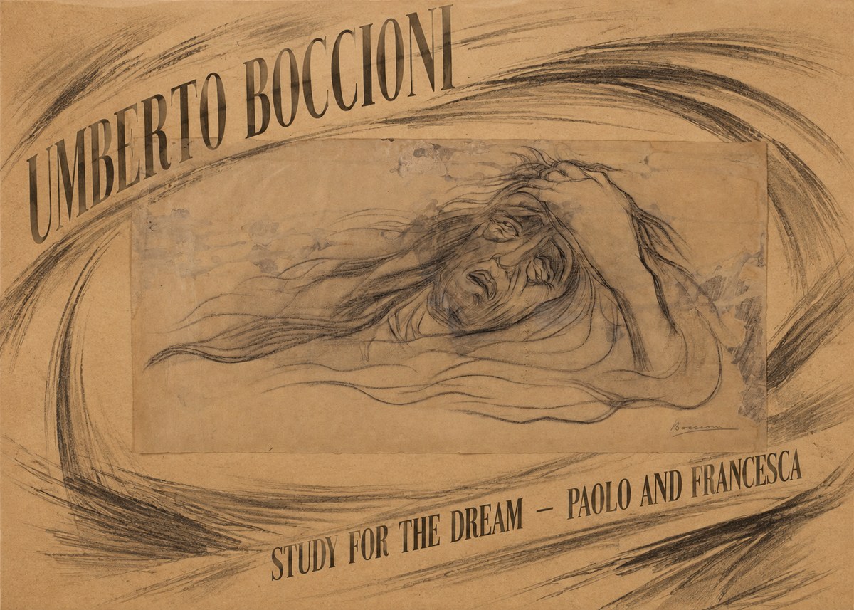 Umberto Boccioni Study for the Dream — Paolo and Francesca No2 - Juliste