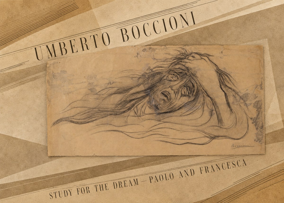 Umberto Boccioni Study for the Dream — Paolo and Francesca No4 - Juliste