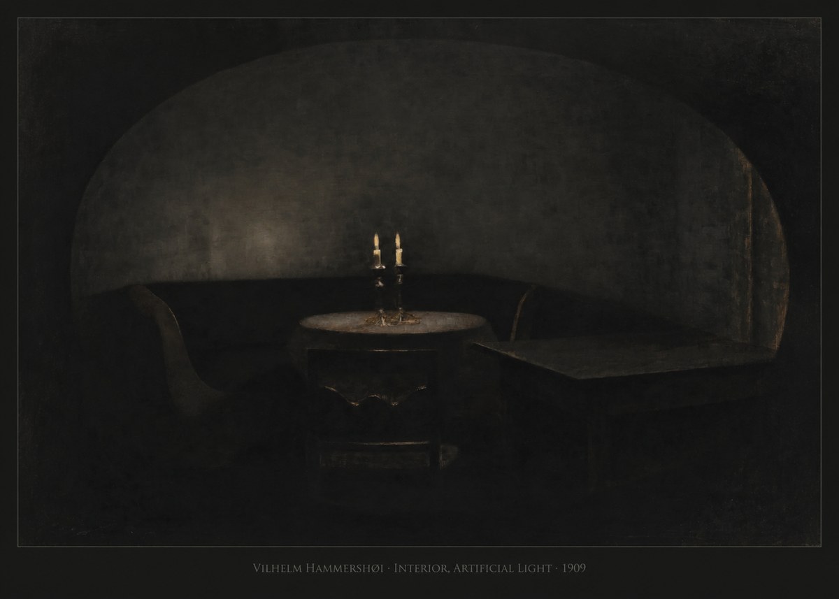 Vilhelm Hammershøi Interior, Artificial Light No5 - Juliste