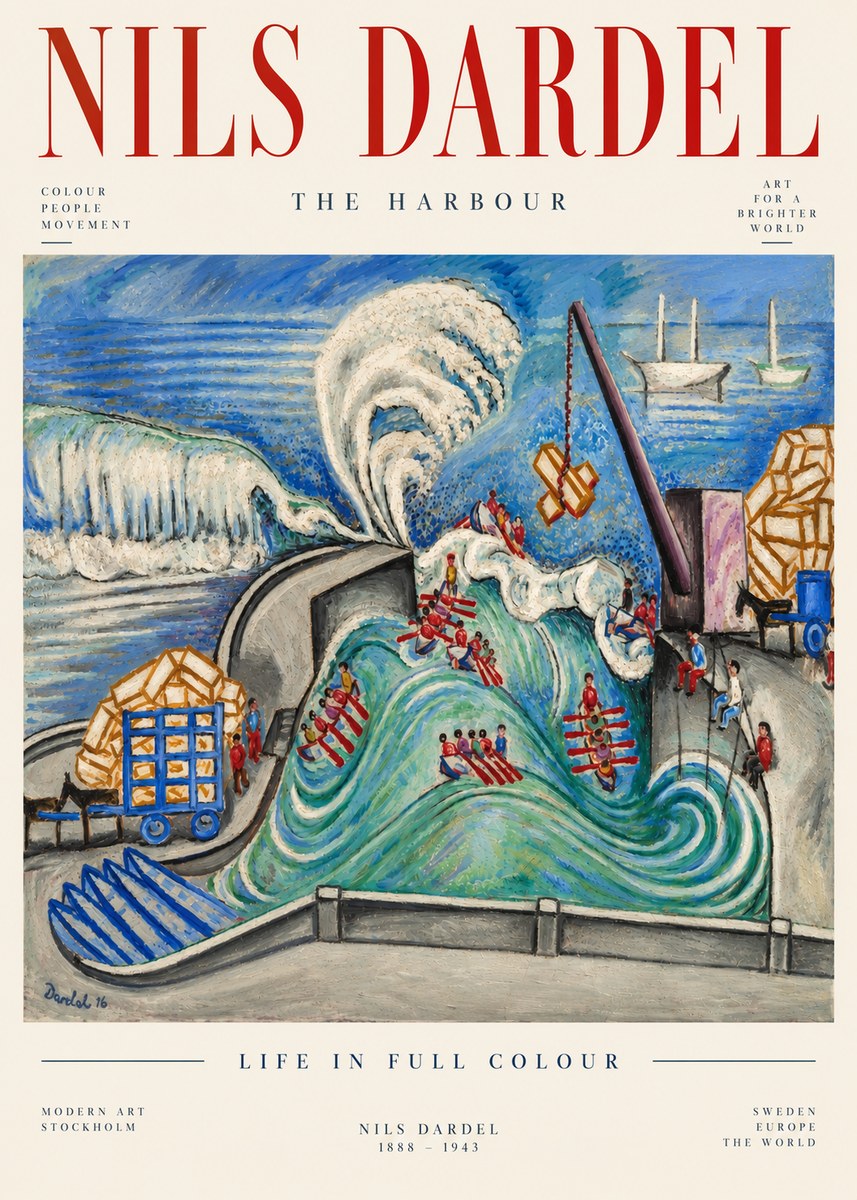 Nils Dardel The Harbour No5 - Juliste