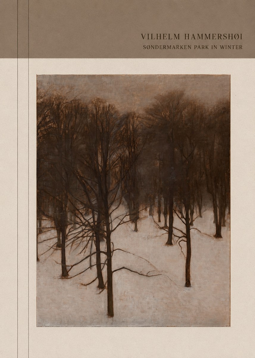 Vilhelm Hammershøi Søndermarken Park in Winter No3 - Juliste