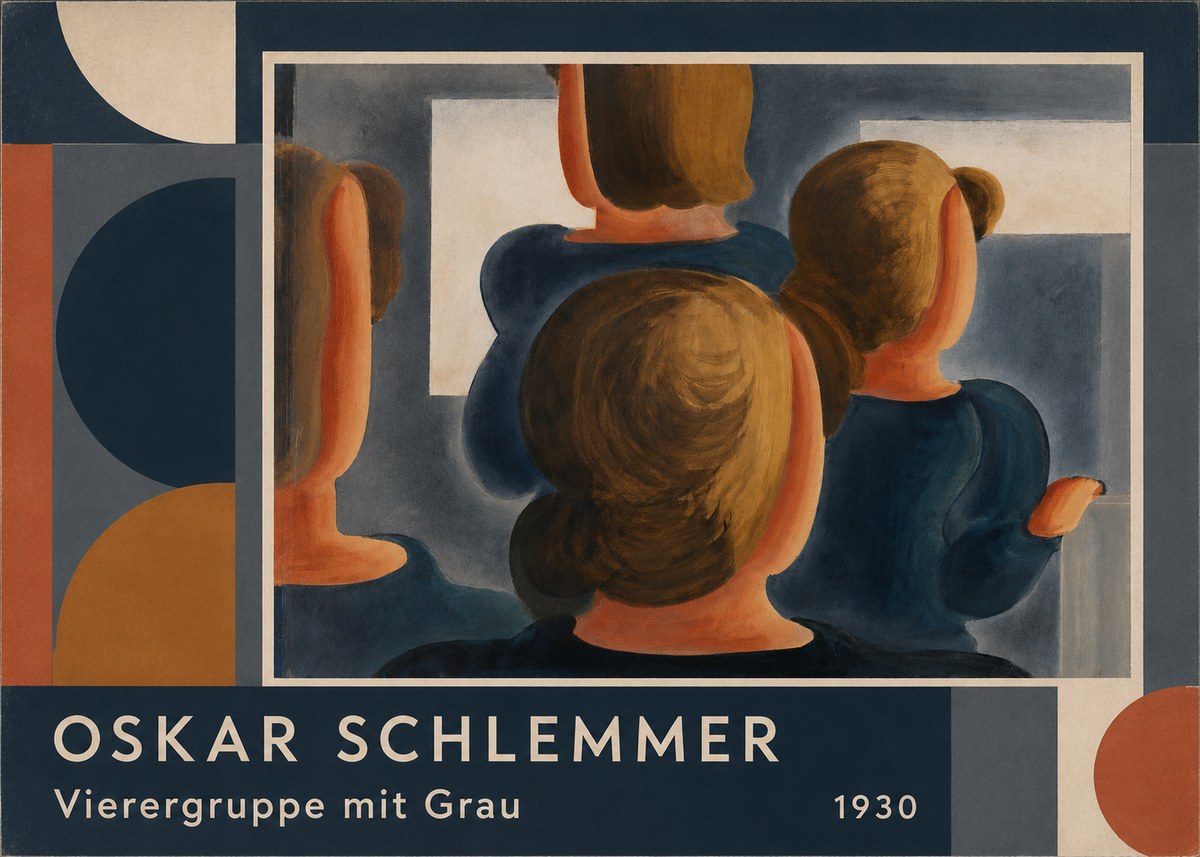 Oskar Schlemmer Vierergruppe Mit Grau No2 - Juliste