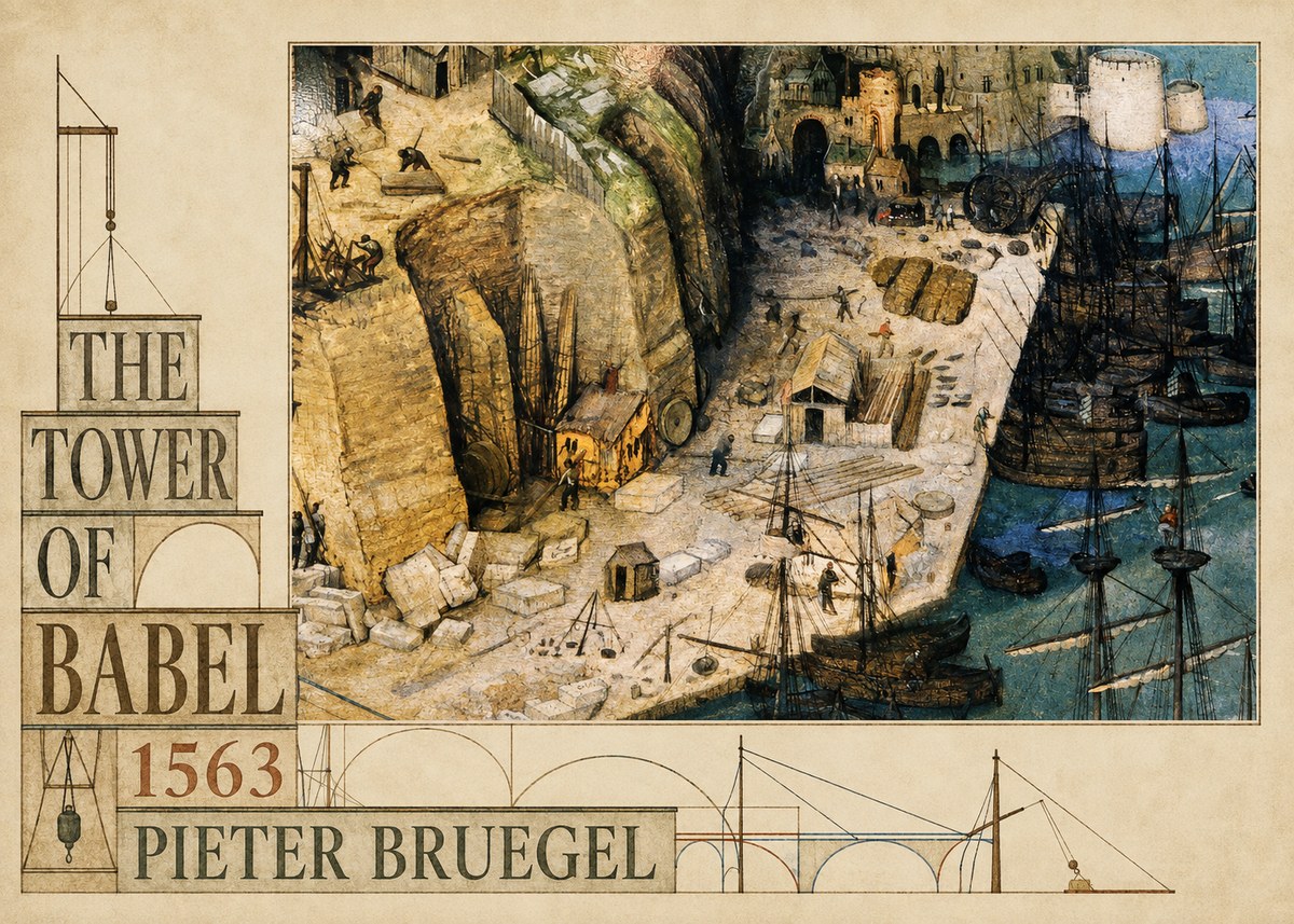 Pieter Bruegel The Tower of Babel XVIII No6 - Juliste