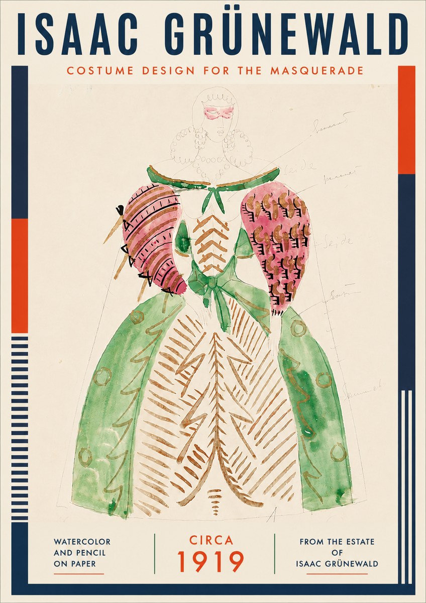 Isaac Grünewald Costume Design for the Masquerade No5 - Juliste