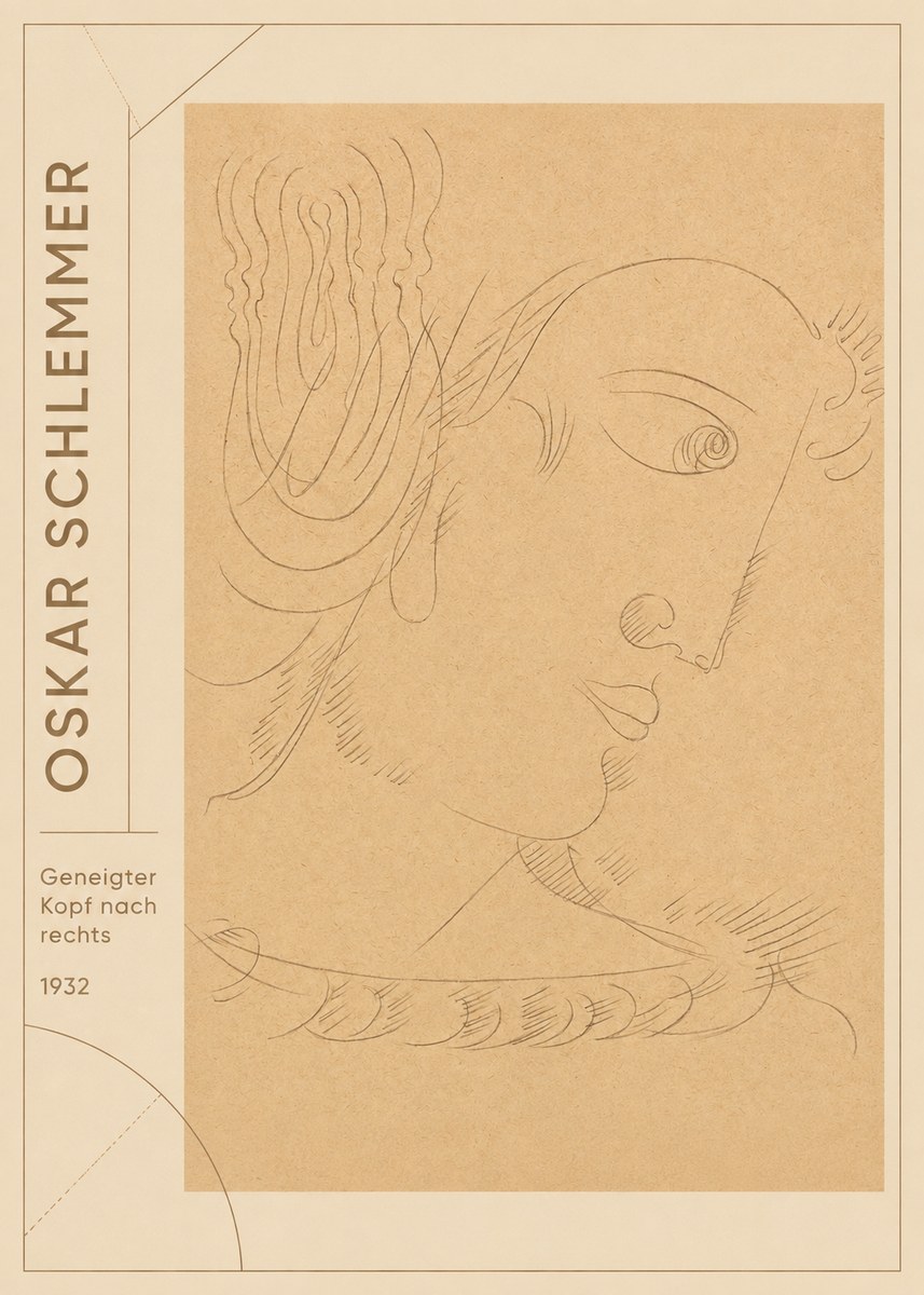 Oskar Schlemmer Geneigter Kopf Nach Rechts No2 - Juliste