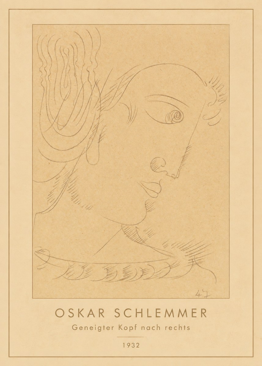 Oskar Schlemmer Geneigter Kopf Nach Rechts No4 - Juliste