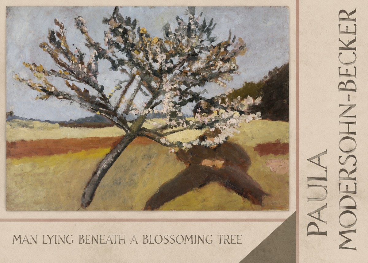 Paula Modersohn-Becker Man Lying Beneath a Blossoming Tree No2 - Juliste