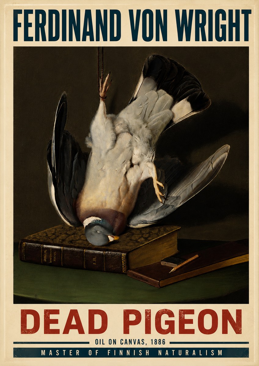 Ferdinand von Wright Dead Pigeon No6 - Juliste