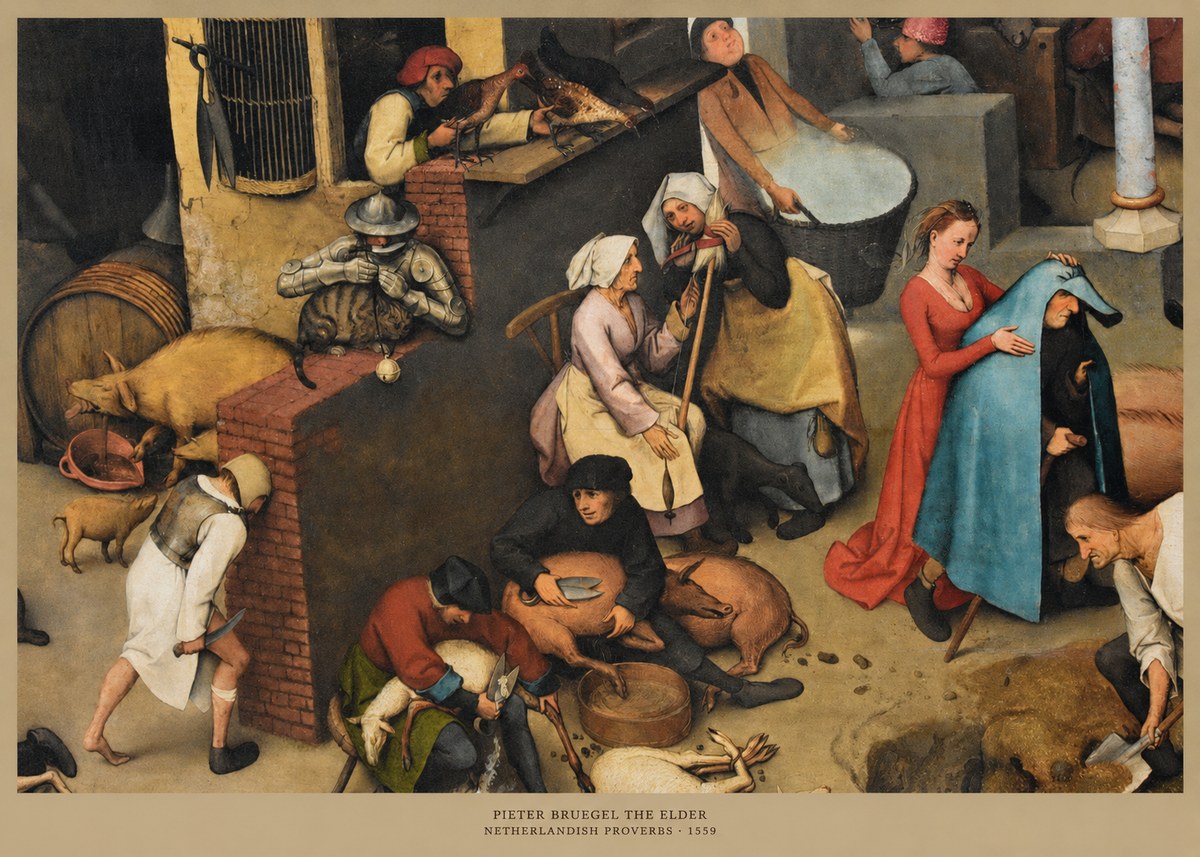 Pieter Bruegel Netherlandish Proverbs VIII No5 - Juliste
