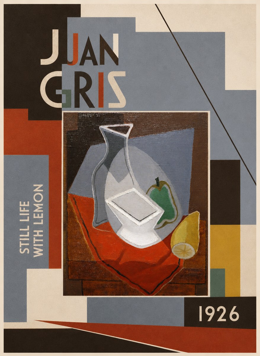 Juan Gris Still Life with Lemon No2 - Juliste
