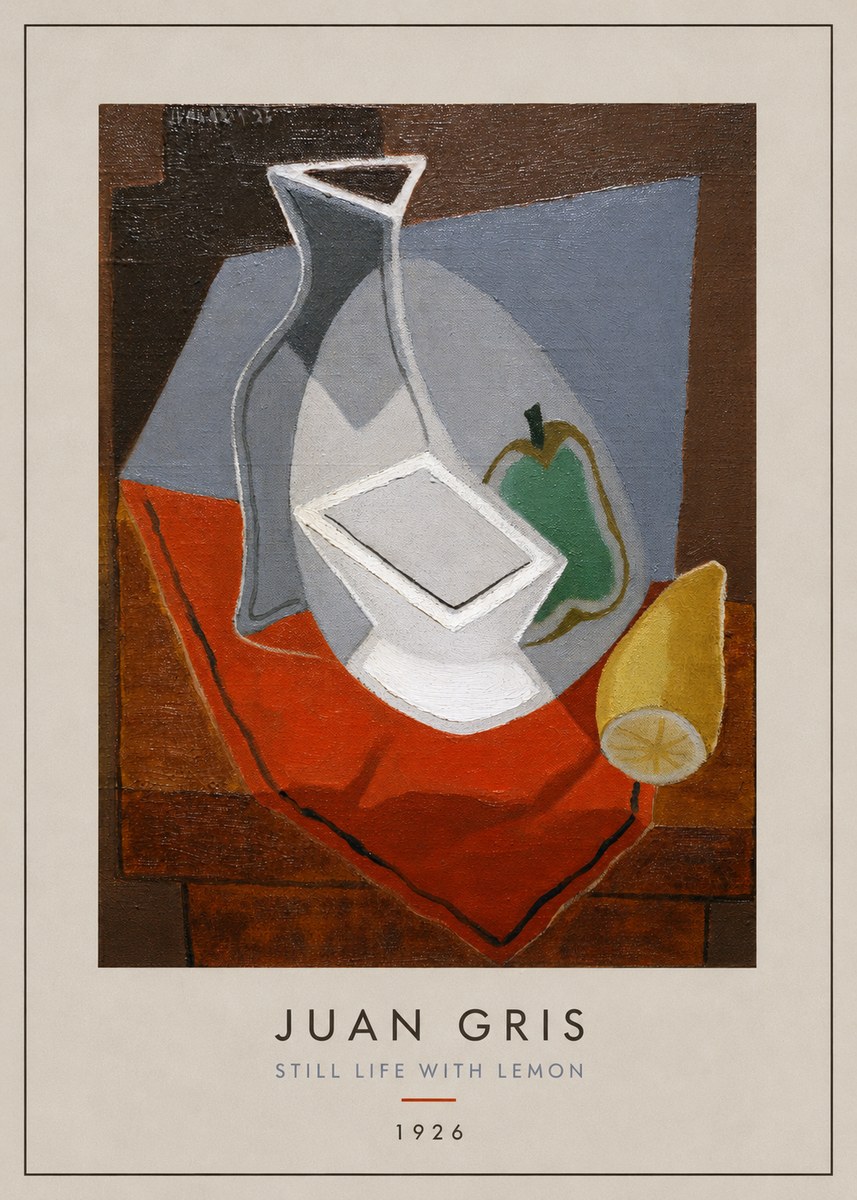 Juan Gris Still Life with Lemon No4 - Juliste