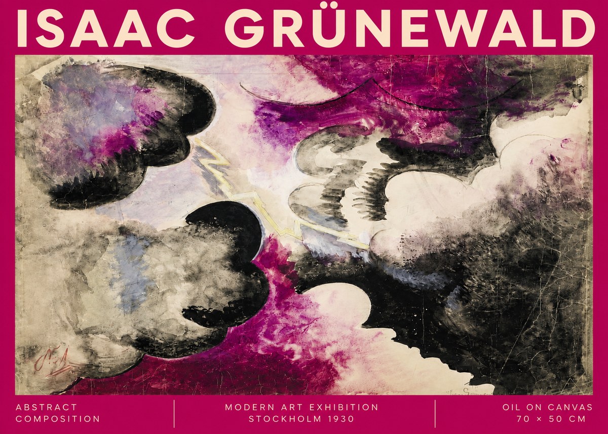 Isaac Grünewald Abstract Composition No2 - Juliste