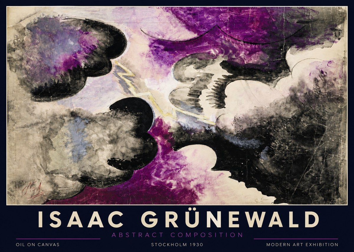 Isaac Grünewald Abstract Composition No3 - Juliste
