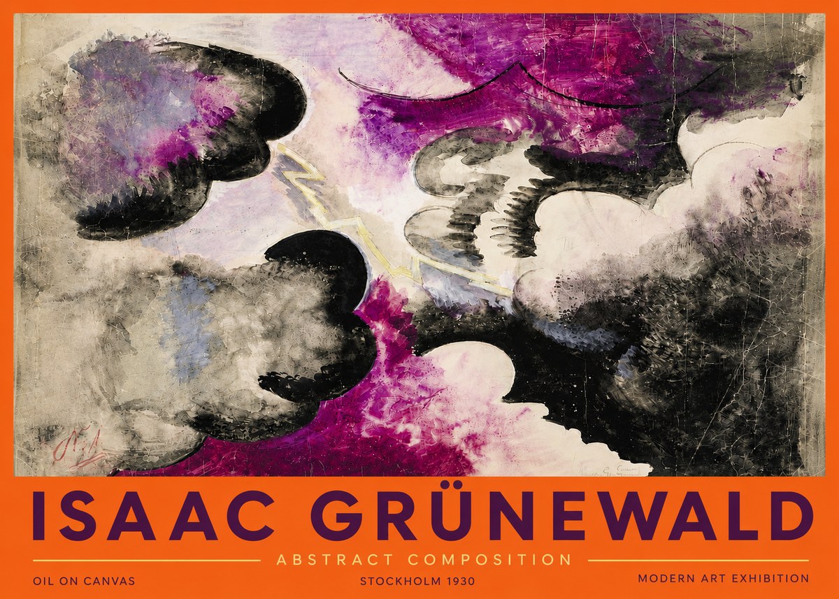 Isaac Grünewald Abstract Composition No4 - Juliste