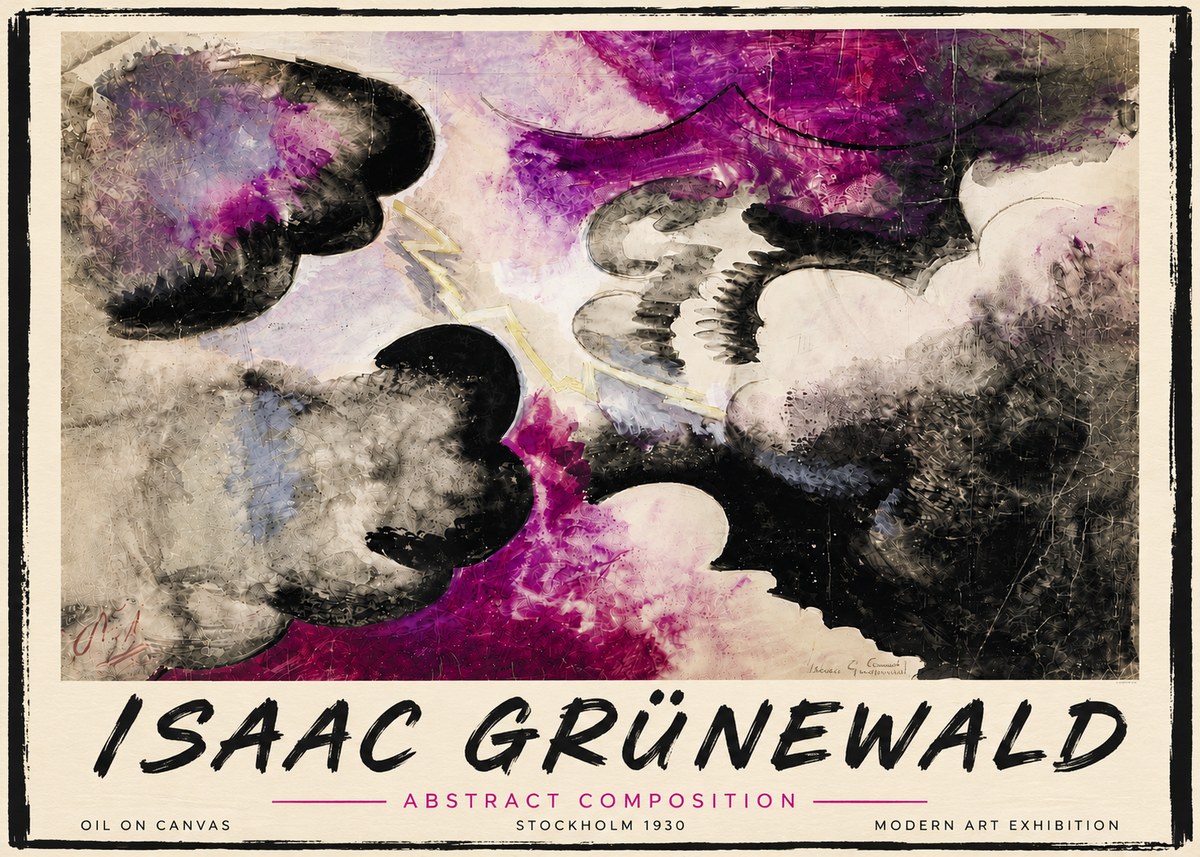 Isaac Grünewald Abstract Composition No5 - Juliste