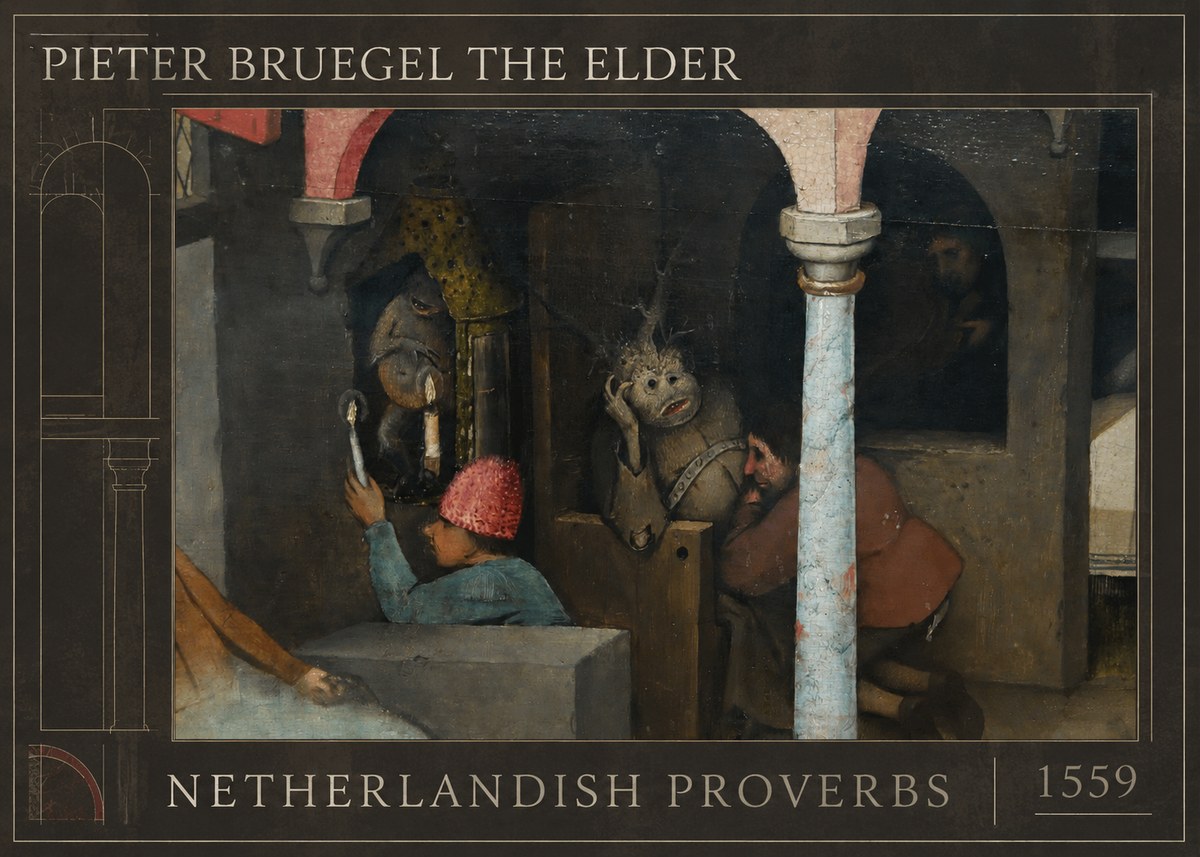 Pieter Bruegel Netherlandish Proverbs IX No1 - Juliste
