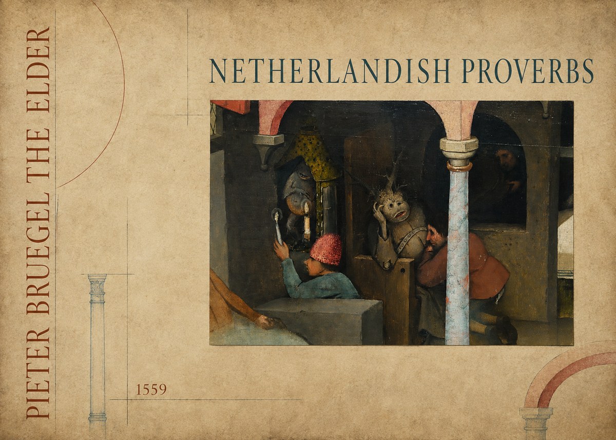 Pieter Bruegel Netherlandish Proverbs IX No3 - Juliste