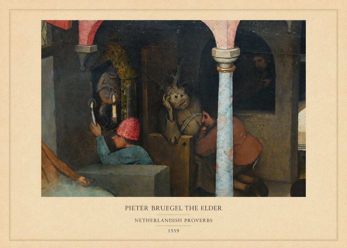 Pieter Bruegel Netherlandish Proverbs IX No5 - Juliste